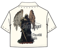 Roku studio studs twill fallen angel cropped shirt Cream