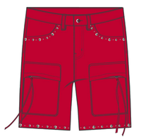 Roku studio studs twill cargo short Red