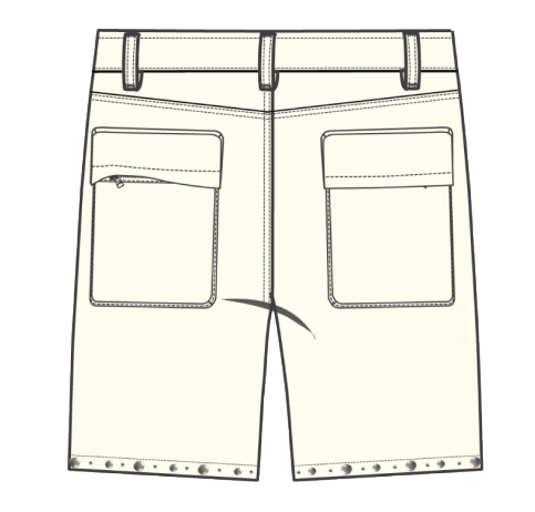 Roku studio studs twill cargo short Cream