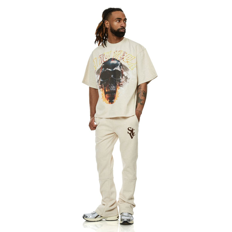Si Tu Veux Denim Le Monde Graphic T-Shirt – Sandstone Wash