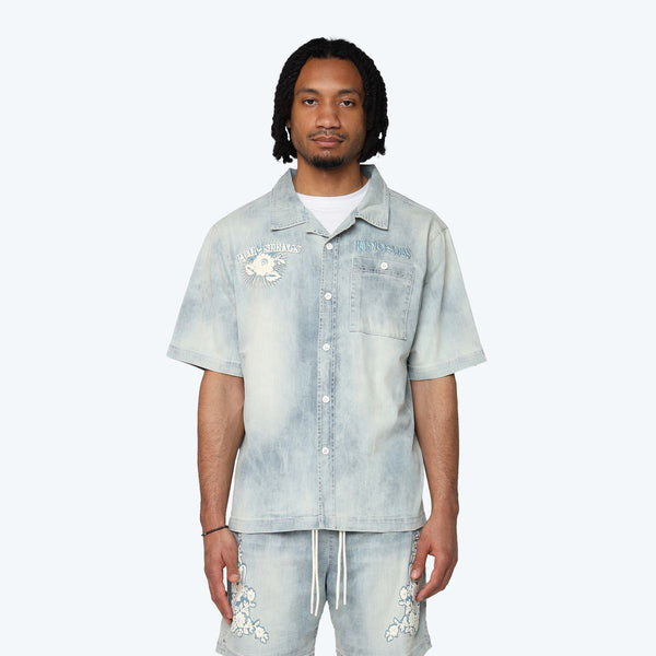 Smoke Rise Button Down Shirt Elm Blue