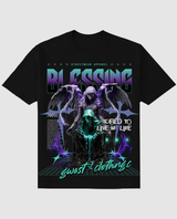 G west Men's Rhinestone blessing tee Black/Purple