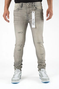 Premium Disaster Men's Super Stretch Denim Jeans Grey
