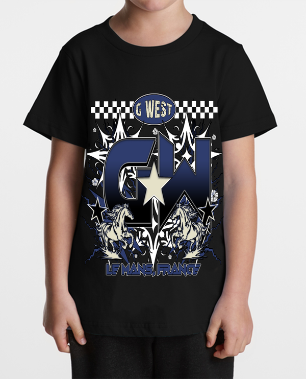 G West Kids LE Mans France tee - Black/ Navy (GWPBASTY9262)
