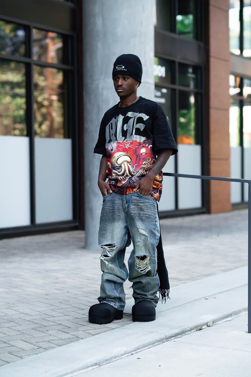 Mixed Emotion Octopus Rhinestone Tee Black