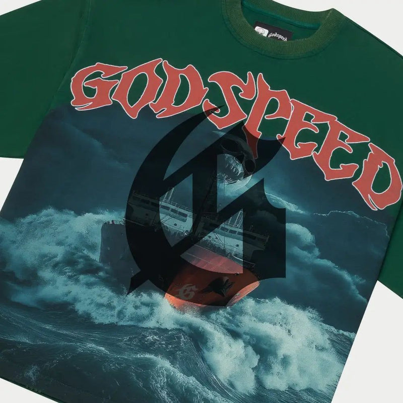 Godspeed Sea Sick T-shirt Green