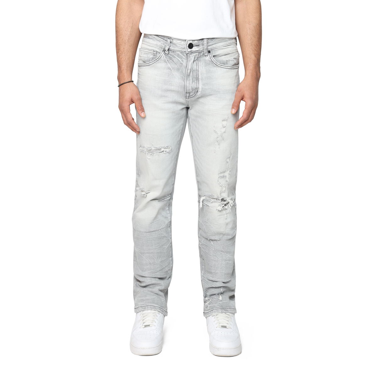 Smoke Rise Heavy Whisker Effect Jeans Rubio Grey