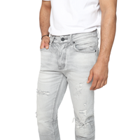 Smoke Rise Heavy Whisker Effect Jeans Rubio Grey