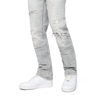 Smoke Rise Heavy Whisker Effect Jeans Rubio Grey