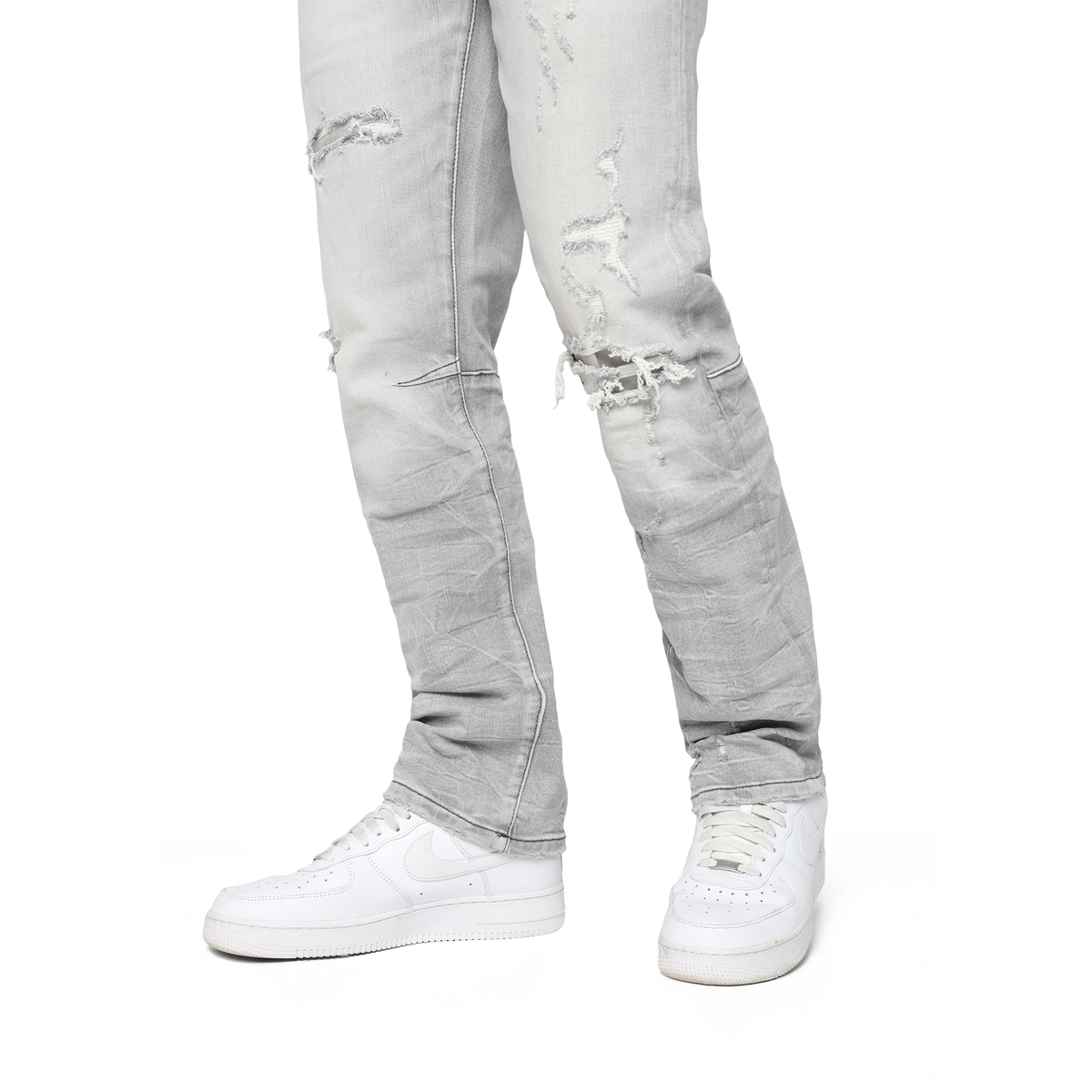 Smoke Rise Heavy Whisker Effect Jeans Rubio Grey