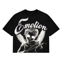 Mixed Emotion Pearl Cropped Tee Black