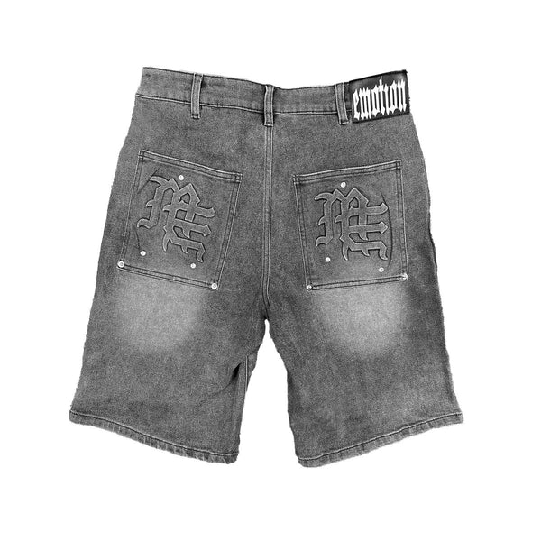 Mixed Emotion 'Paisley' Denim Black Shorts