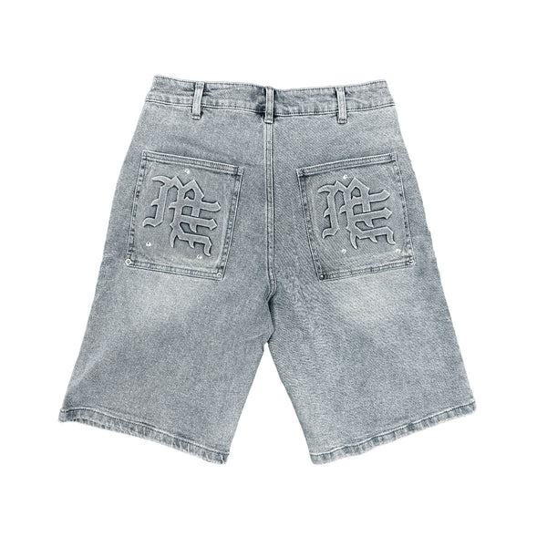 Mixed Emotion 'Paisley' Denim Blue Shorts