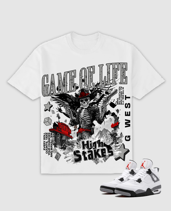 G West Game Of Life Tee White/Grey