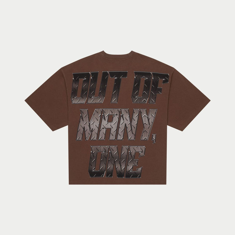 Godspeed Steel Sharpens Steel tee Brown Wash