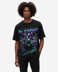 G west Men's Rhinestone blessing tee Black/Purple