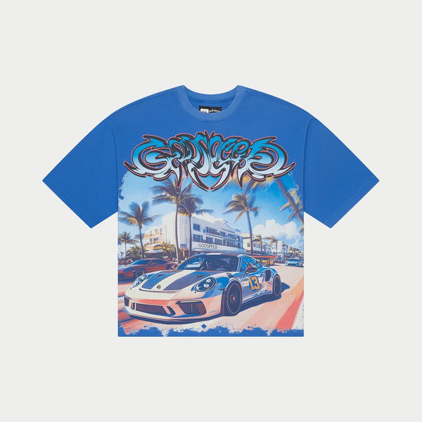 Godspeed Car Meet Miami Tee Blue Wash