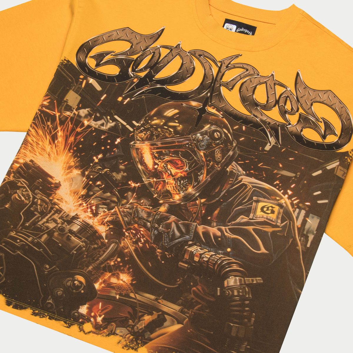 Godspeed Steel Sharpens Steel Tee Yellow