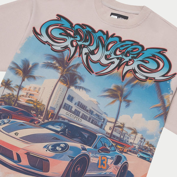 Godspeed Car Meet Miami Tee Stone Wash