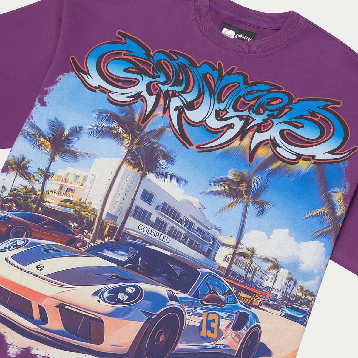 Godspeed Car Meet Miami Tee Purple Wash