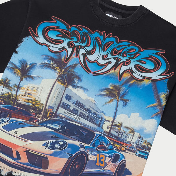 Godspeed Car Meet Miami Tee Black Wash