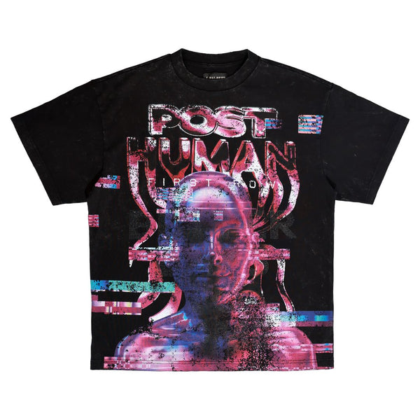 First Row Men’s Post Human Connected Washed Tee Black
