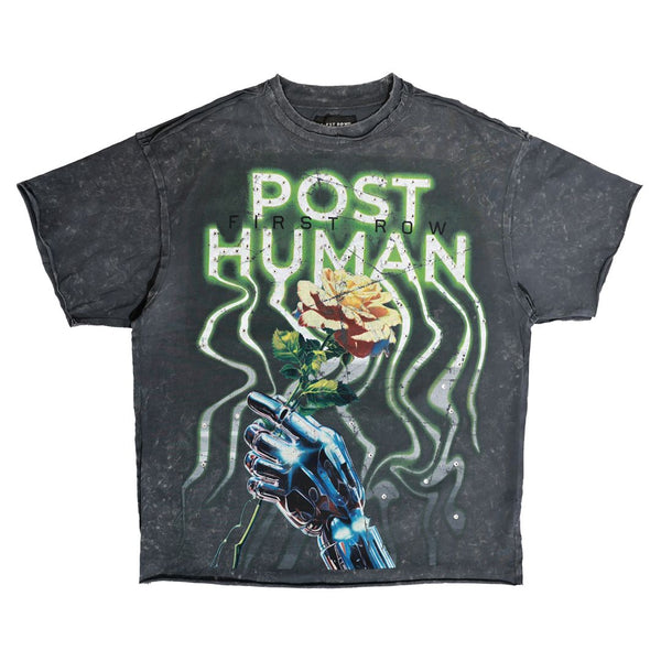 First Row Men’s Post Human Soft Code Washed Tee Charcoal Green