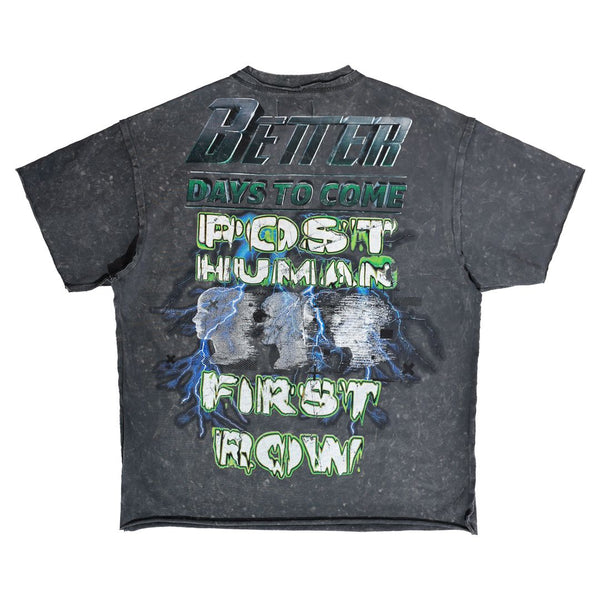 First Row Men’s Post Human Soft Code Washed Tee Charcoal Green