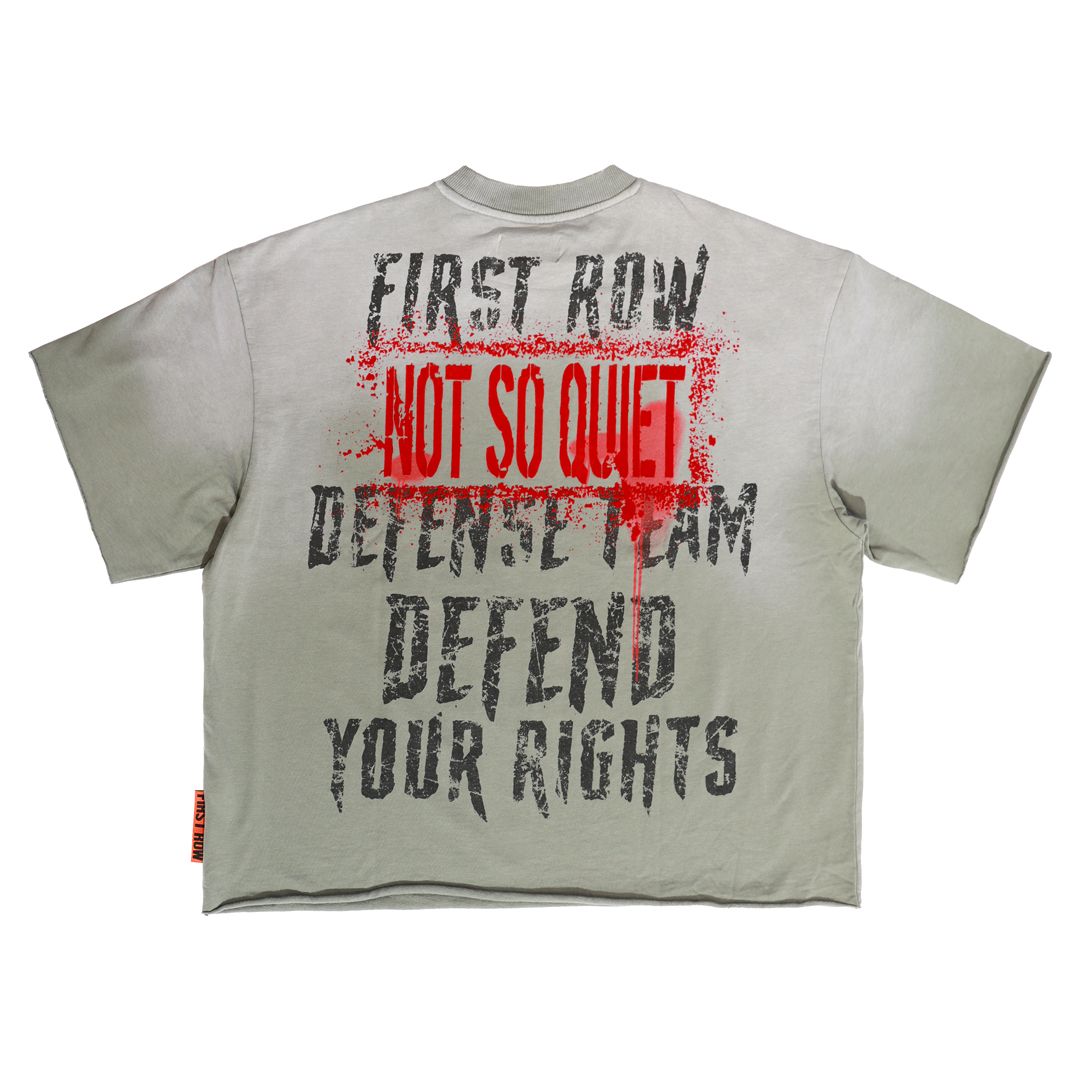 First Row Men’s Caution Ghost Rider Cropped Tee Grey