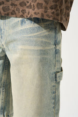 Serenede Terra Denim Shorts Vintage Earth Yellow Raw Edge