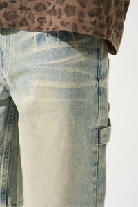 Serenede Terra Denim Shorts Vintage Earth Yellow Raw Edge