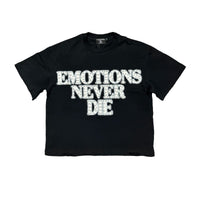 Mixed Emotion ‘End’ Rhinestone Tee Black/White