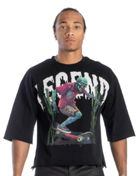 Kindred Men's Legend Skater Zombie Cropped Tee – Black