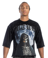 Kindred Men's Rhinestone Reaper Moon Cropped Tee – Black