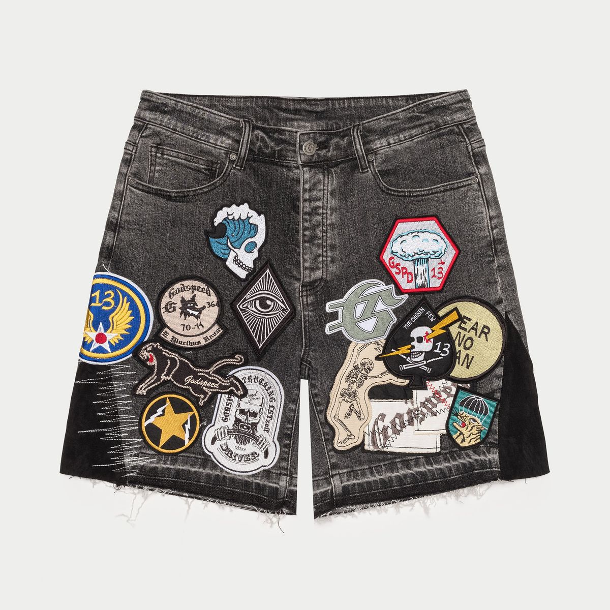 Godspeed Patchwork denim short v2 Grey