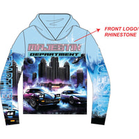 Majestik Men's Tapestry Hoodie Light Blue