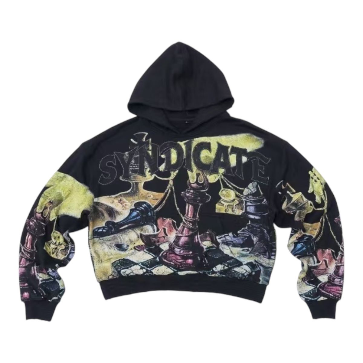 Sydnicate Men's King Chessboard Hoodie Black