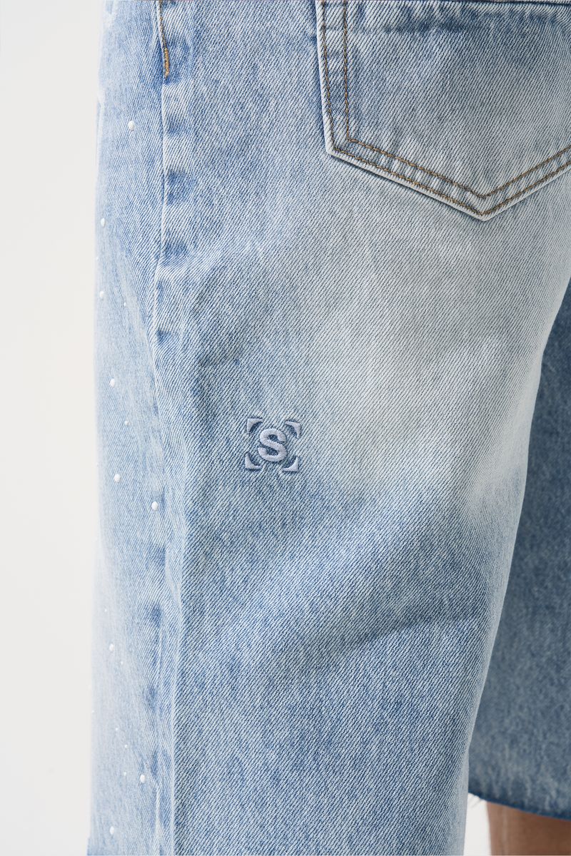 Serenede DYNASTY Denim Shorts Light Blue
