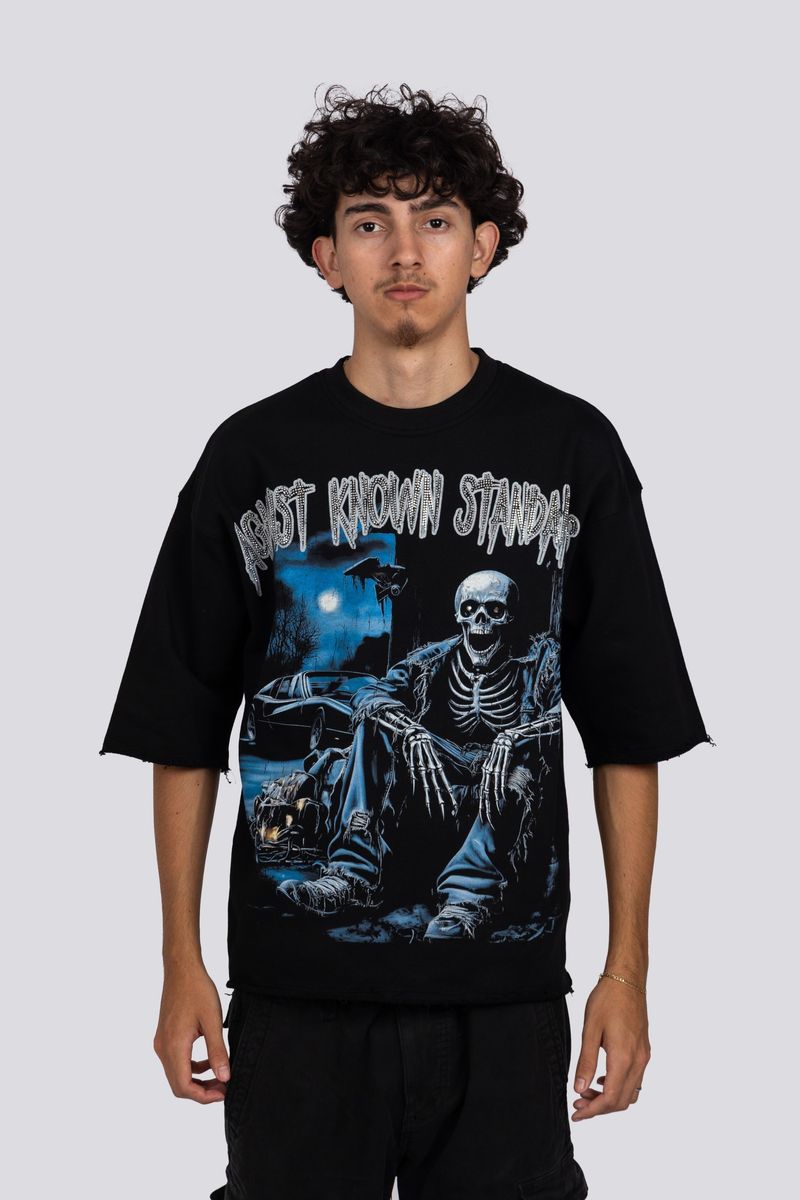 AKS 'Against Known Standards' Cropped Tee Black