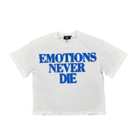 Mixed Emotion ‘End’ Rhinestone Tee White/Blue