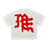 Mixed Emotion ‘End’ Rhinestone Tee White/Red