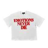 Mixed Emotion ‘End’ Rhinestone Tee White/Red