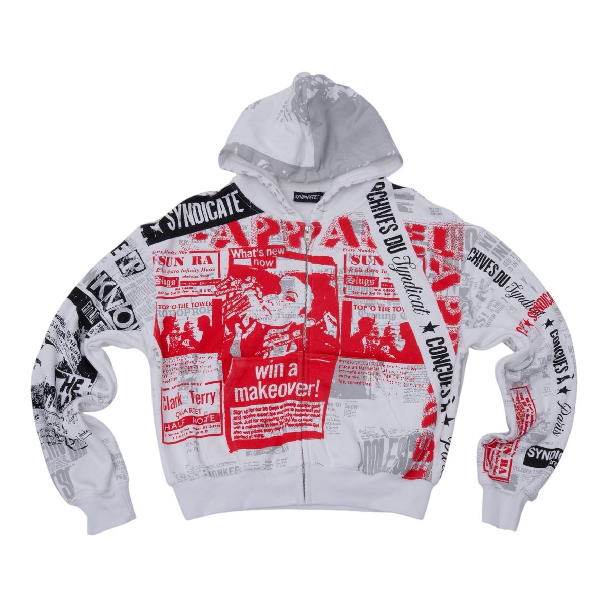 Syndicate Men's Archive Zip Up Hoodie White