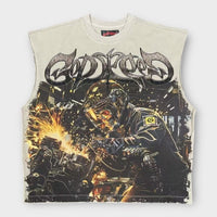 Godspeed Steel Sharpens Steel Sleeveless Tee Slate Grey