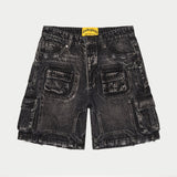 Godspeed Octagon Cargo Denim Shorts Black