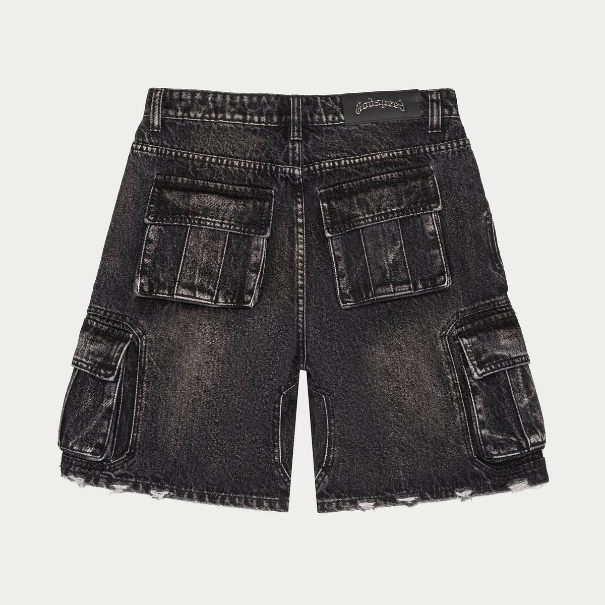 Godspeed Octagon Cargo Denim Shorts Black