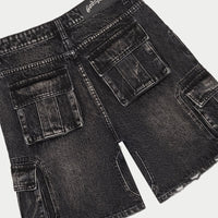Godspeed Octagon Cargo Denim Shorts Black