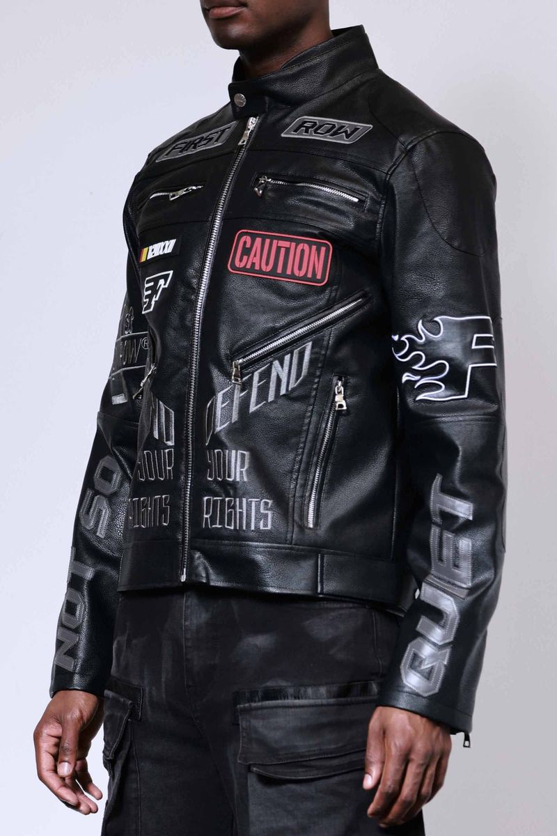 First Row Caution not so quiet racing jacket Black