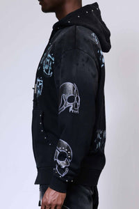 First Row Wake Up And Be Fierce Applique Stacked Jogger Set black