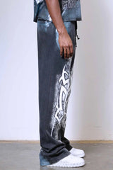 First Row Tribal baggy Sweat Pant Black